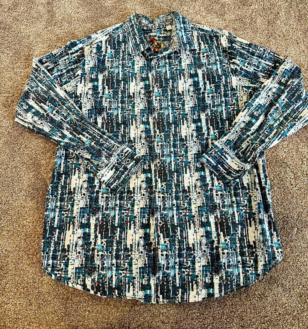Robert Graham LA VETA Skull Head Long Sleeve Large Classic Fit Shirt 2XL XXL